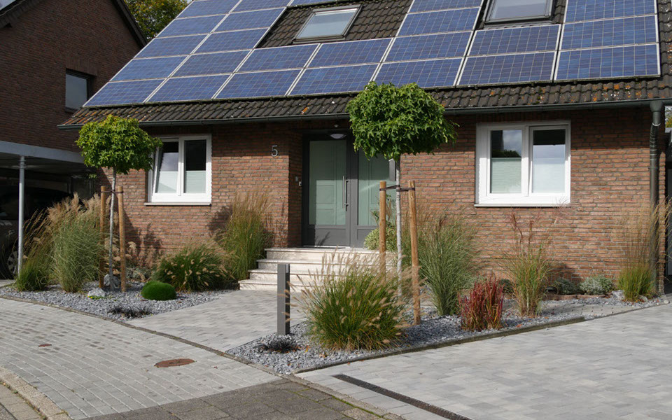 Vorgarten, Beetgestaltung, Gräser, Hochstamm, Gartengestaltung, Gartenbau, Wesel, Gilhaus