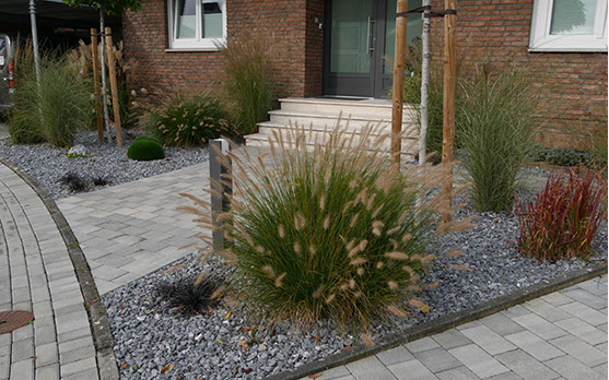 Vorgarten, Weg, Beleuchtung, Graeser, Gartengestaltung, Wesel, Gilhaus